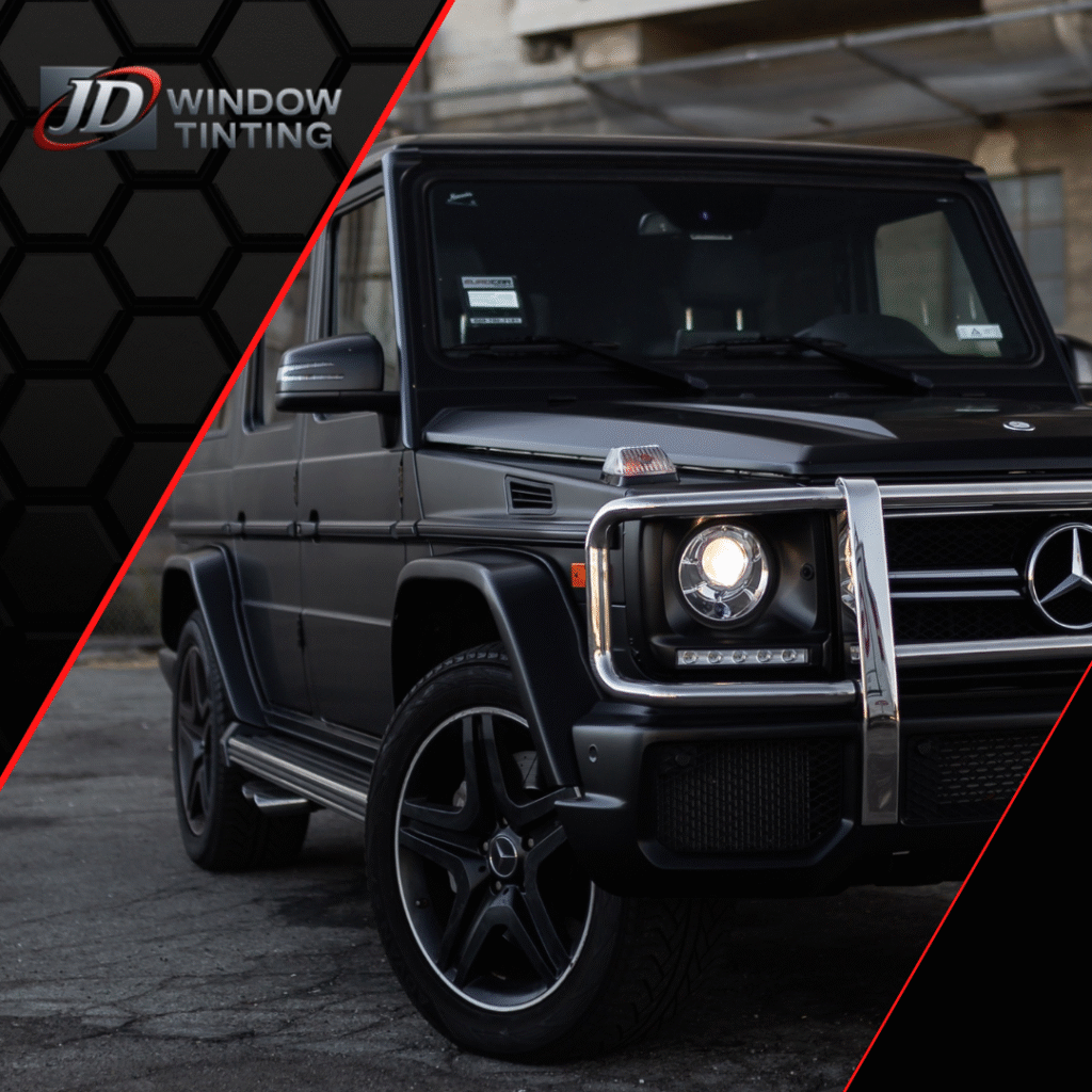 Luxury Mercedes G-Class with professional window tinting in London – JD Window Tinting premium service banner